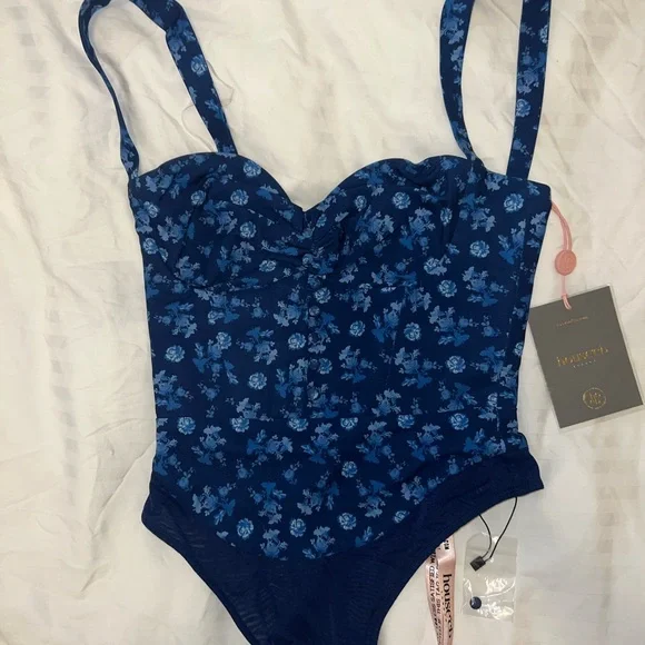 House of CB Savia Floral Corset Bodysuit | Size X-Small Sapphire Floral Print 🦋 - Picture 3 of 8